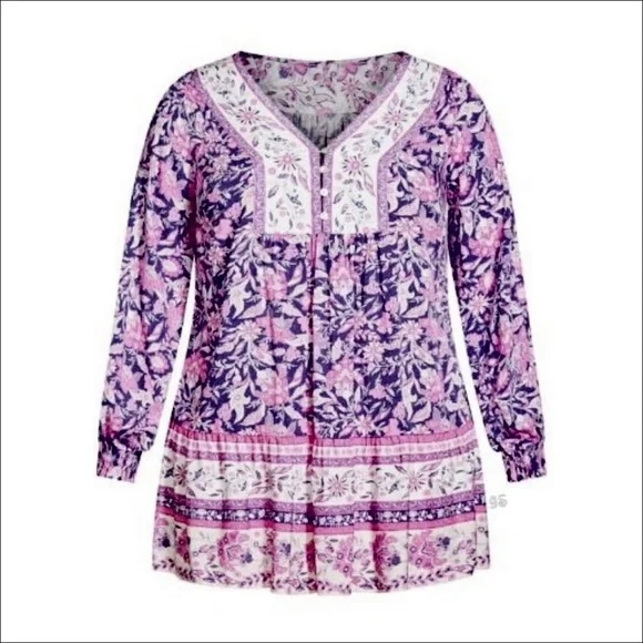 AVEOLOGY Boho Paisley Tunic Dress or Tunic Top – Plus 3X/4X – NWT - Picture 4 of 13